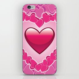 Pink Love Background iPhone Skin