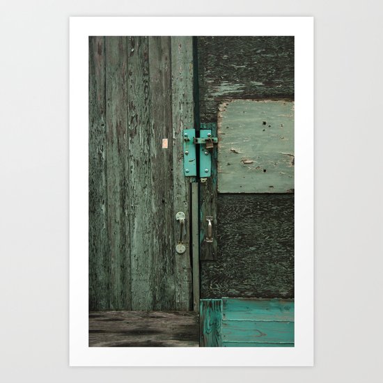Teal door Art Print