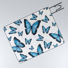 Blue butterfly pattern Picnic Blanket