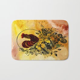 Abstract Acrylic Painting ROOSTER Bath Mat | Abstract, Animal, Painting 