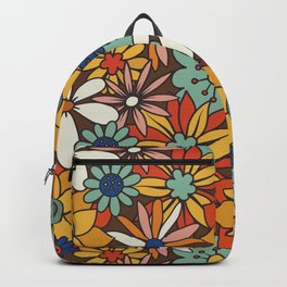 Colorful Retro Flowers Backpack