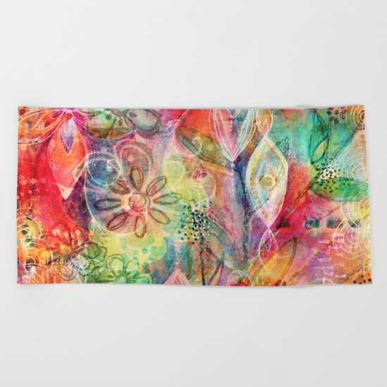 Summer Floral Dreams Beach Towel