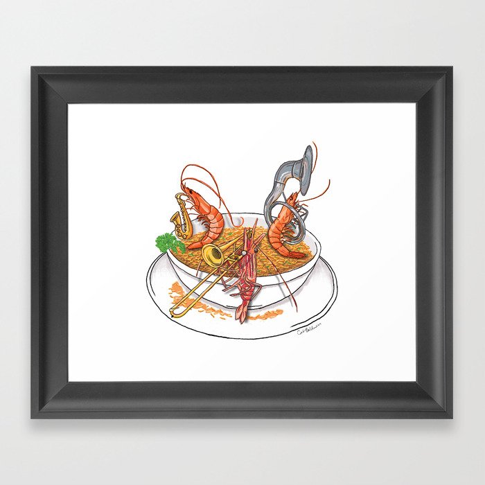 JAMbalaya - Nola Jazz Shrimps Framed Art Print