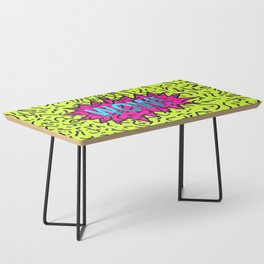 Neon Retro 80's 90's Scribbled Wow! Typography Coffee Table