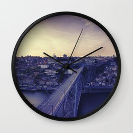 Porto across the bridge. Wall Clock