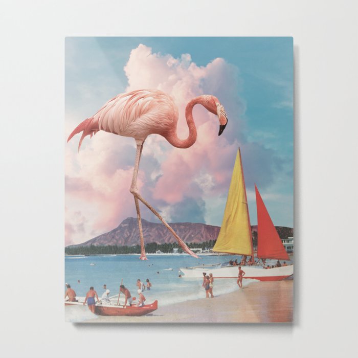 Flamingo Playground Metal Print