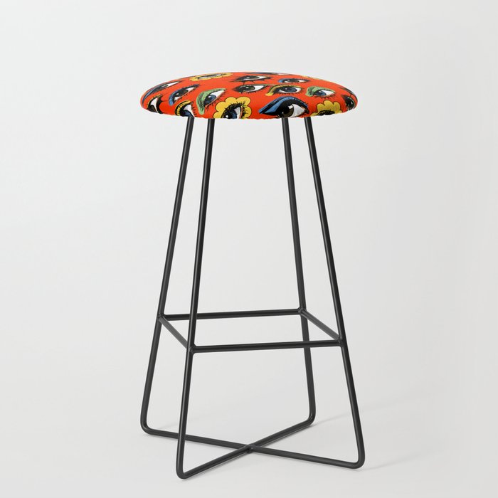60s Eye Pattern Bar Stool By Corinneelyse Society6 60s Eye Pattern Bar Stool