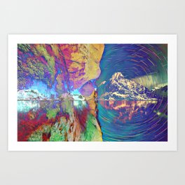 Psychedelic Mountain Range Art Print