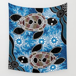 Authentic Aboriginal Art - Sea Turtles Wall Tapestry