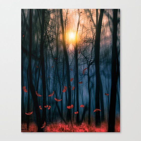 Red feather dance (colour option) Canvas Print