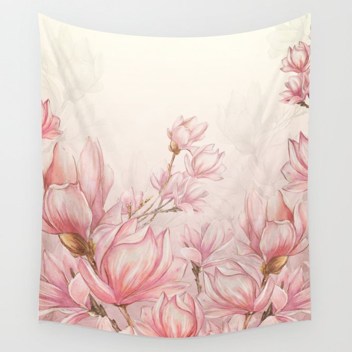 Vintage Garden (Magnolia Passion) Wall Tapestry