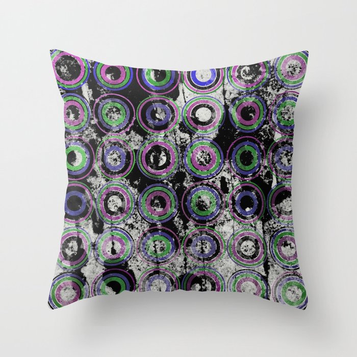 Urban Rings Pattern III - Textured Abstract Throw Pillow