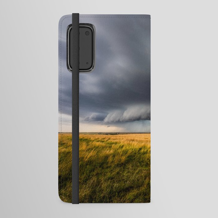 Never Stop the Rain - Supercell Thunderstorm Develops Over Open Prairie in Oklahoma Android Wallet Case