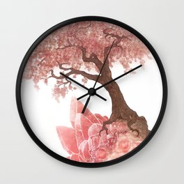 Cherry Tree and Rhodochrosite Wall Clock