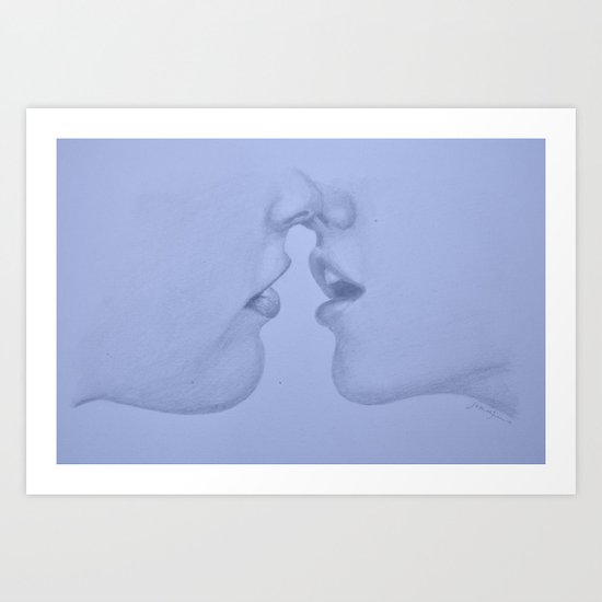A Blue Kiss Art Print