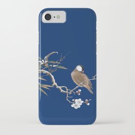 Puffin on Blossom Tree Chinese Silk Painting iPhone Case