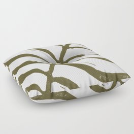 One Hundred-Leaved Plant / Lino Print Floor Pillow
