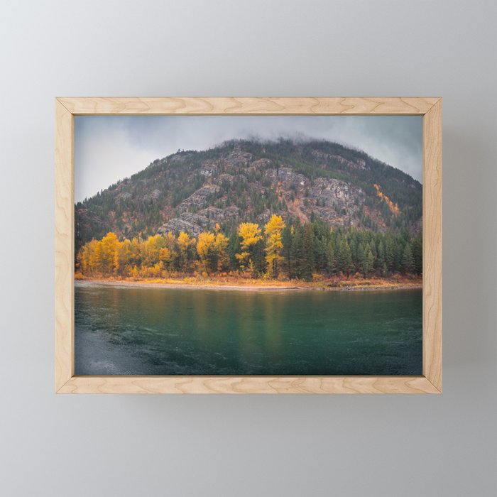 Fall Along the Flathead Framed Mini Art Print