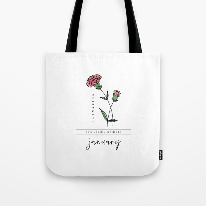 January Birth Flower | Carnation  Tote Bag