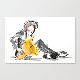 Saxophonist Musician Music Expressive Drawing Canvas Print