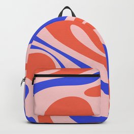 Mod Swirl Retro Abstract Pattern Pink Orange Bright Blue Backpack
