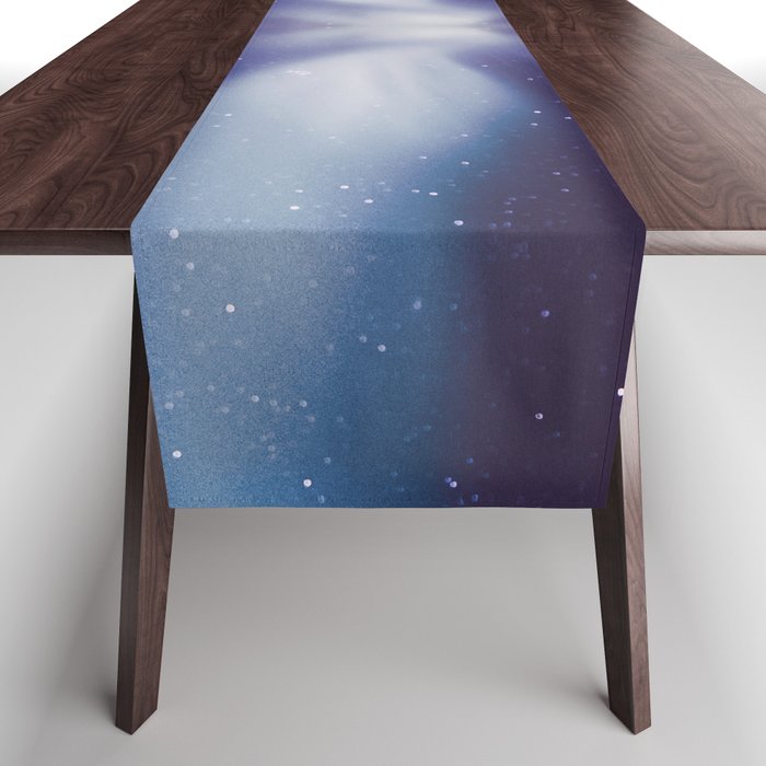 purple angel light wings vaporwave aesthetic abstract sky art print Table Runner