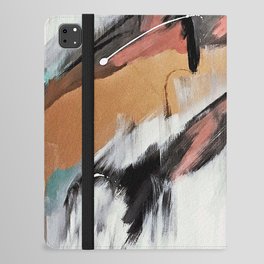 Head in the Clouds: colorful abstract piece in pink, teal, gold, black and white iPad Folio Case