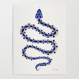 Navy & Gold Serpent Poster