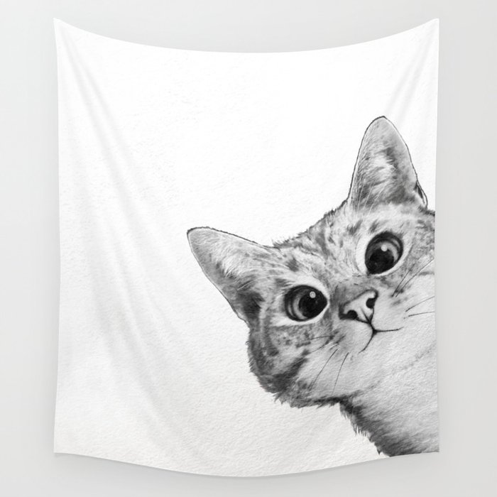 sneaky cat Wall Tapestry