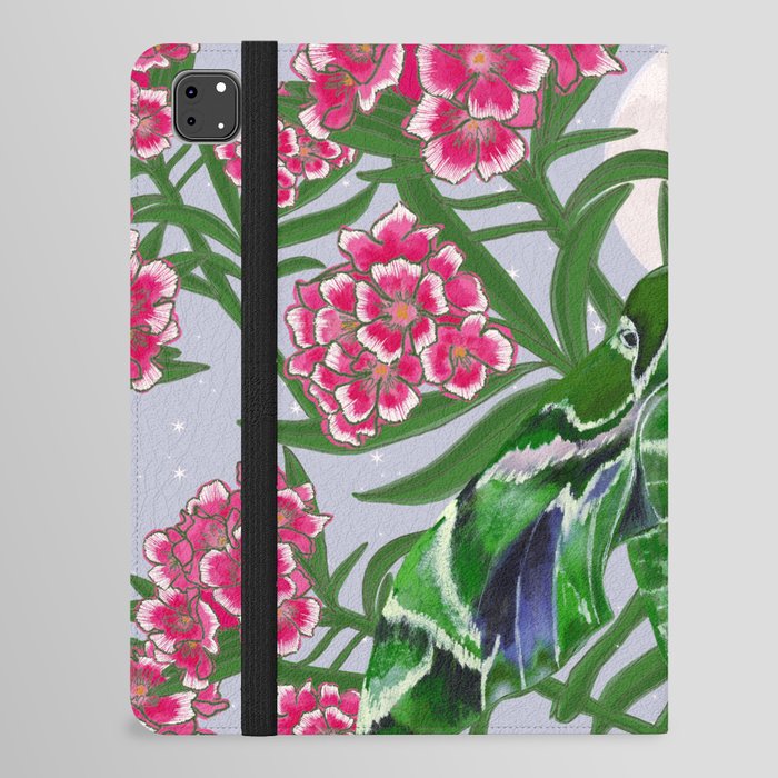 Oleander Hawk-Moth in the Moonlight-- Periwinkle iPad Folio Case