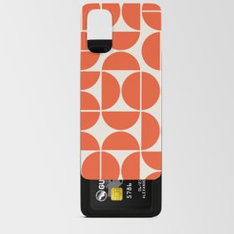 Mid Century Modern Bauhaus Pattern Vermillion Orange Android Card Case