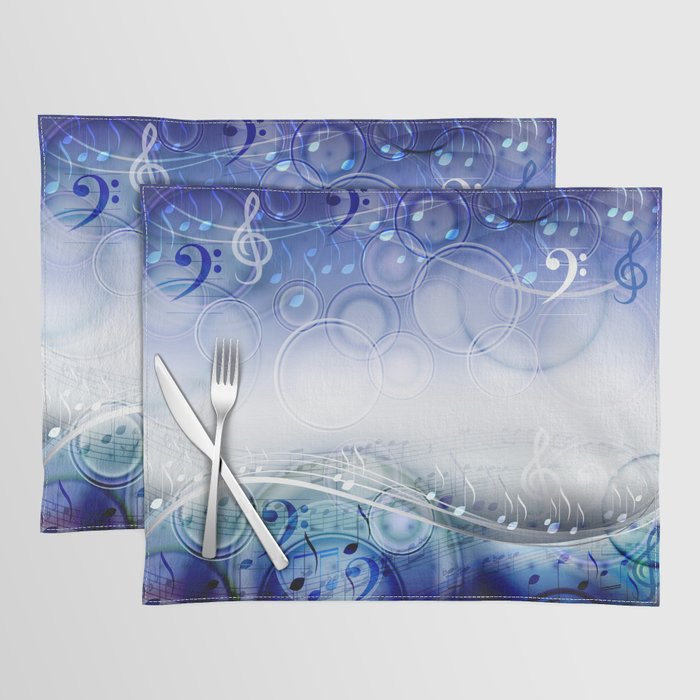 Abstract sheet music design background with musical notes Placemat