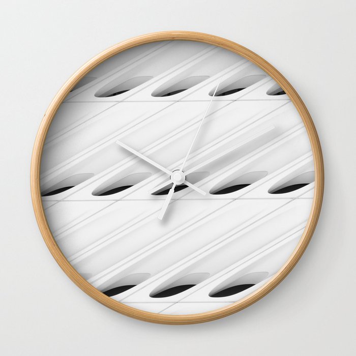 The Broad In the Afternoon Black & White Pattern Photography II Wall Clock