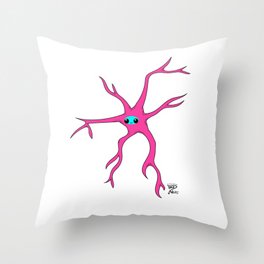 Cute Science Astrocyte Brain Cell Biology Pop Art Throw Pillow