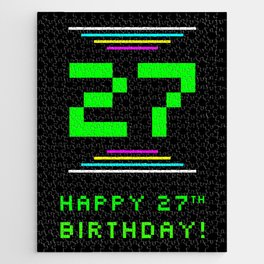 [ Thumbnail: 27th Birthday - Nerdy Geeky Pixelated 8-Bit Computing Graphics Inspired Look Jigsaw Puzzle ]