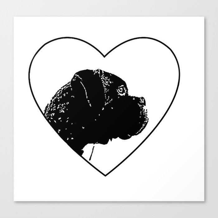 Love Boxer Dog Canvas Print