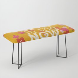 Live in the Now Floral Vintage Bench