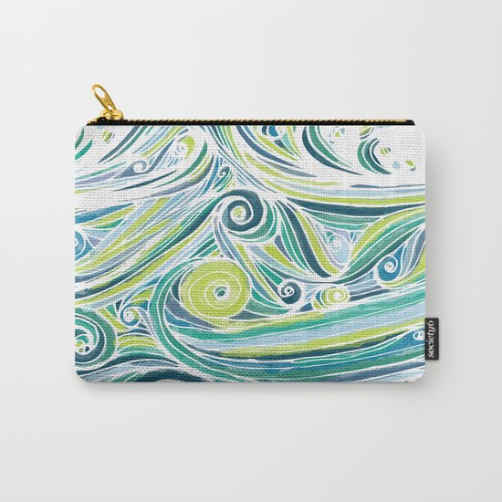 Crashing Wave Tangle - White Carry-All Pouch
