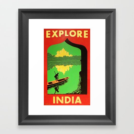 "Explore India" Framed Art Print