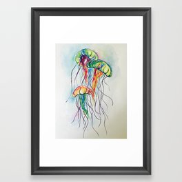 Jelly Fish Fruit Roll Up Framed Art Print | Animal, Nature, Illustration, Painting 
