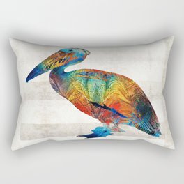 Colorful Pelican Art By Sharon Cummings Rectangular Pillow
