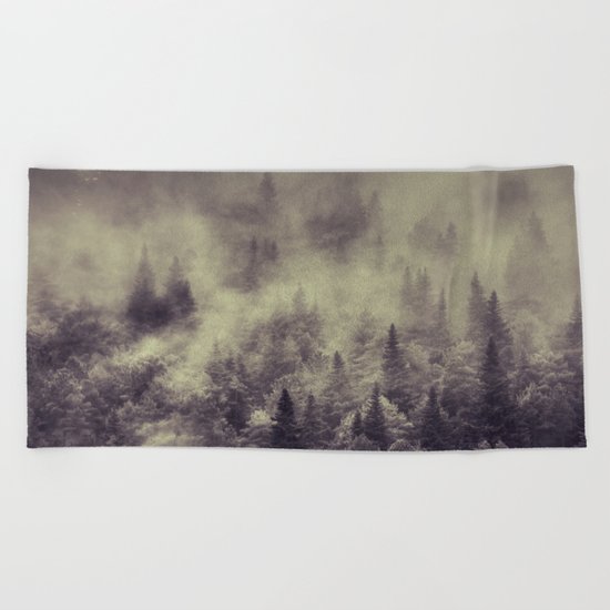 "Into the woods" Love the forests Beach Towel