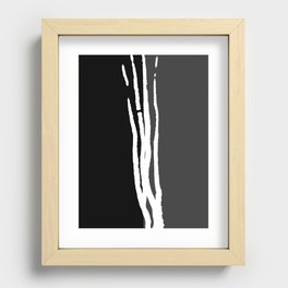 Abstract Line Art Black White Charcoal Gray Grey Recessed Framed Print
