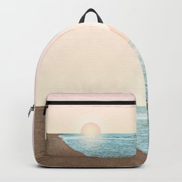 Untypical sunset Backpack | Mixedmedia, Pastels, Sunset, Seascape, Vivianagonzalez, Vintage, Digital, Curated, Ocean, Sea 