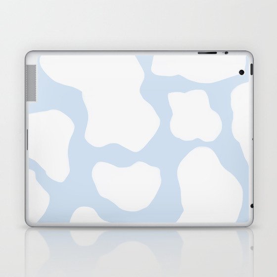 Retro Pastel Blue Kids-Core Cowhide Spots Laptop & iPad Skin