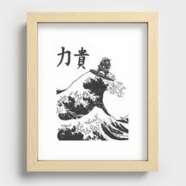 Samurai Surfing The Great Wave off Kanagawa Recessed Framed Print