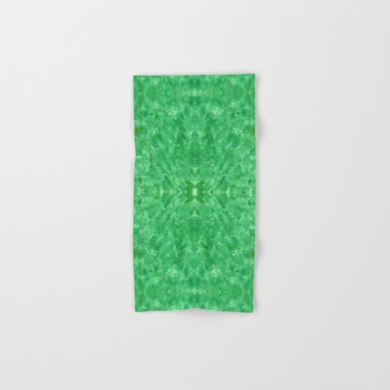 Green swirls doodles Hand & Bath Towel