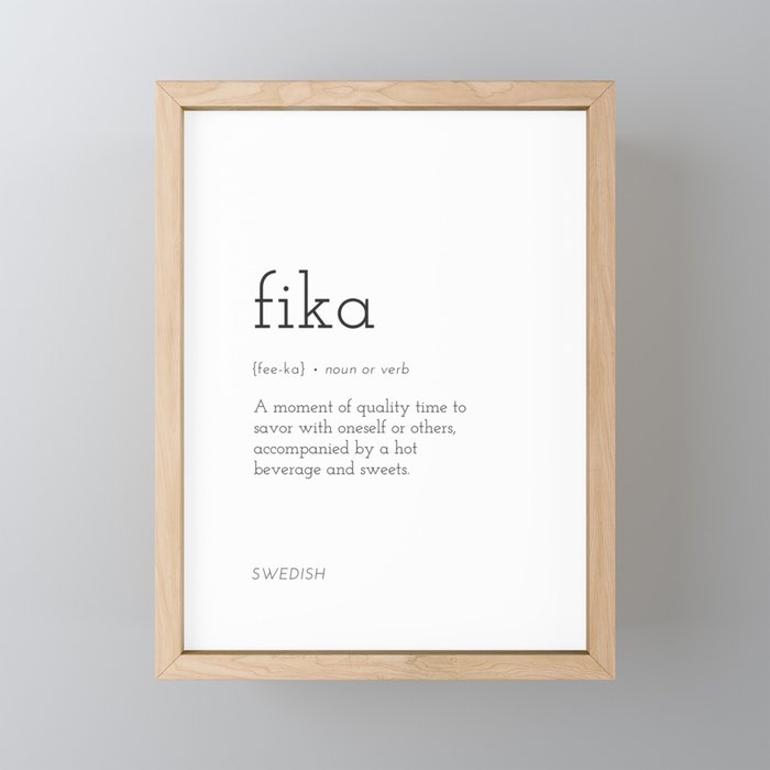 Fika Definition  Framed Mini Art Print