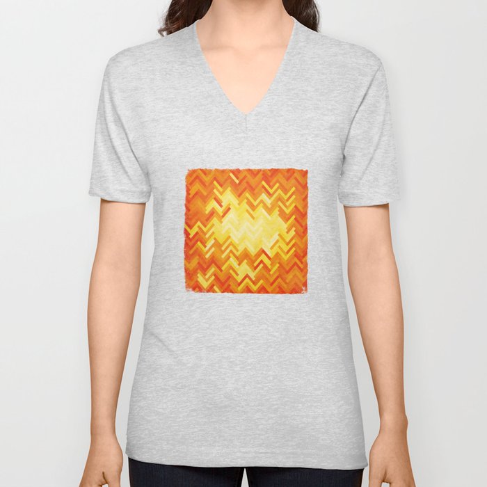 Fractal sun V Neck T Shirt