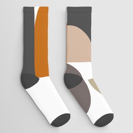 Contemporary Shapes 9 in Terracotta and Gray Socks